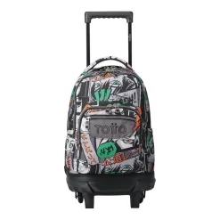Totto - Mochila escolar pequeña ruedas manga Resma