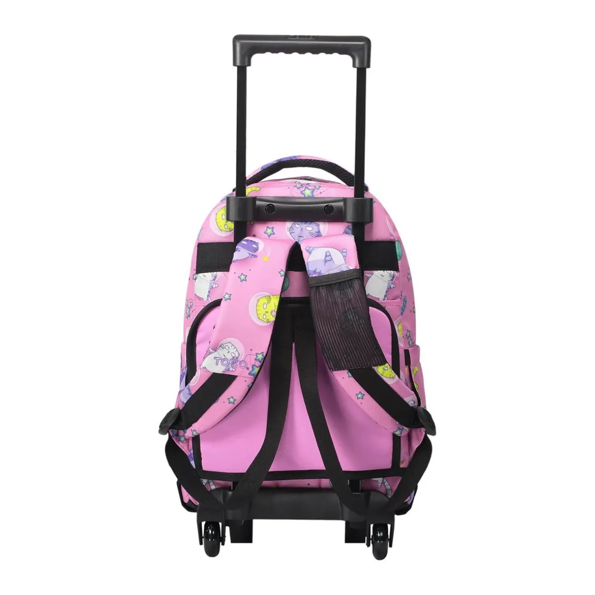 Totto - Mochila escolar pequeña ruedas gatos astronautas Resma