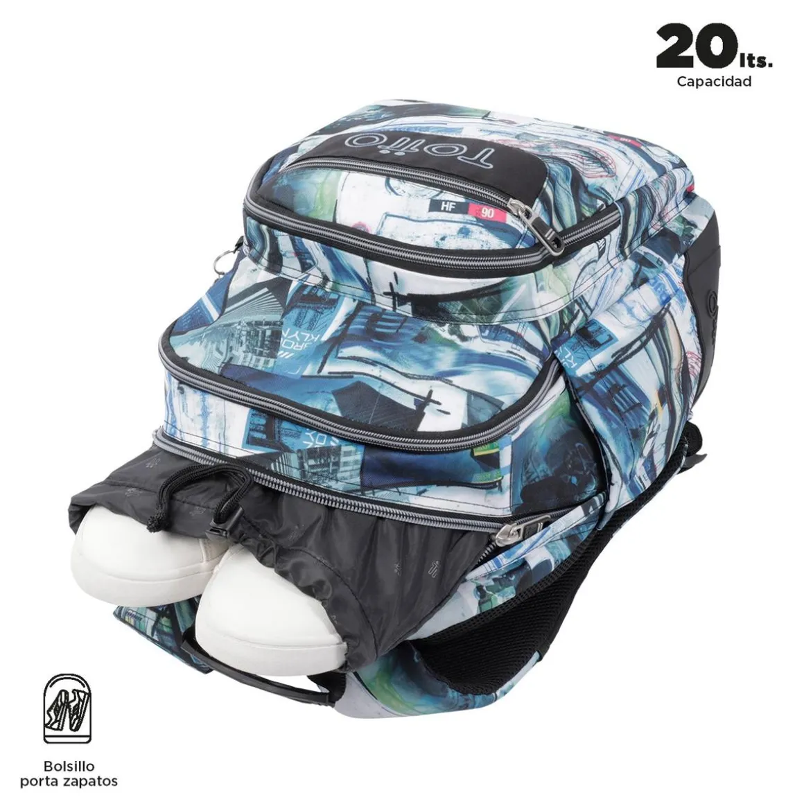 Totto - Mochila escolar postales y casetes Crayoles