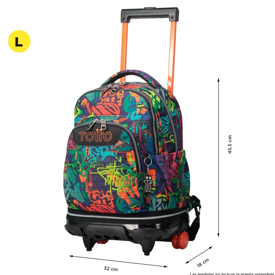 Totto - Mochila escolar ruedas desmontable graffiti Tiza