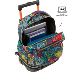 Totto - Mochila escolar ruedas desmontable graffiti Tiza