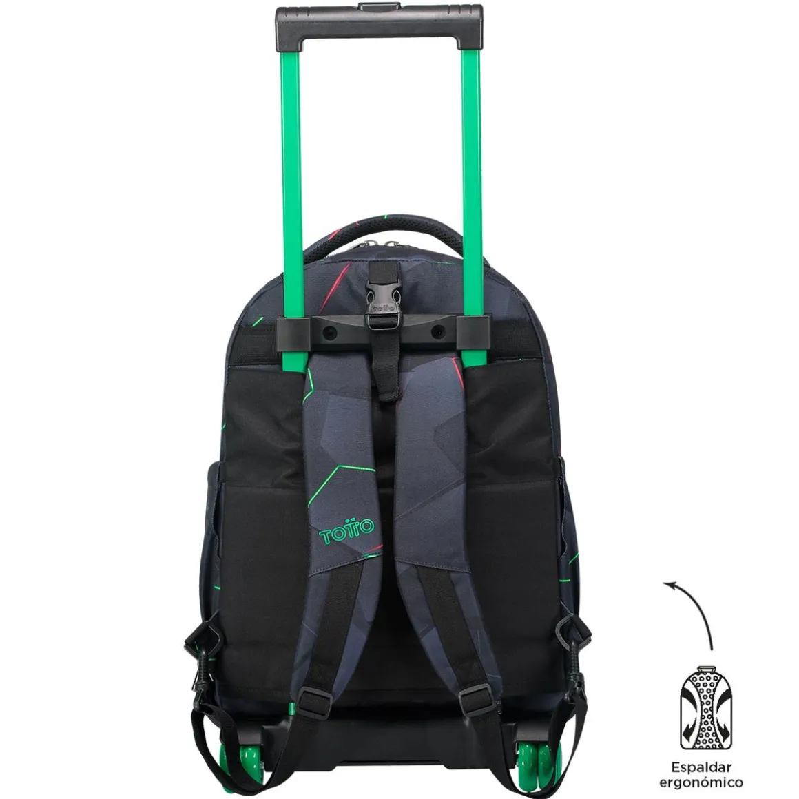 Totto - Mochila escolar ruedas desmontable fractal Tiza