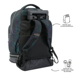 Totto - Mochila escolar ruedas desmontable salpicado color Tiza