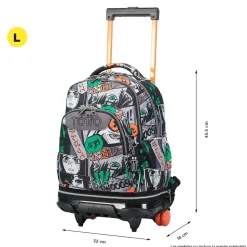 Totto - Mochila escolar ruedas desmontable manga Tiza