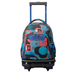 Totto - Mochila escolar ruedas desmontable cyber monstruos Tiza