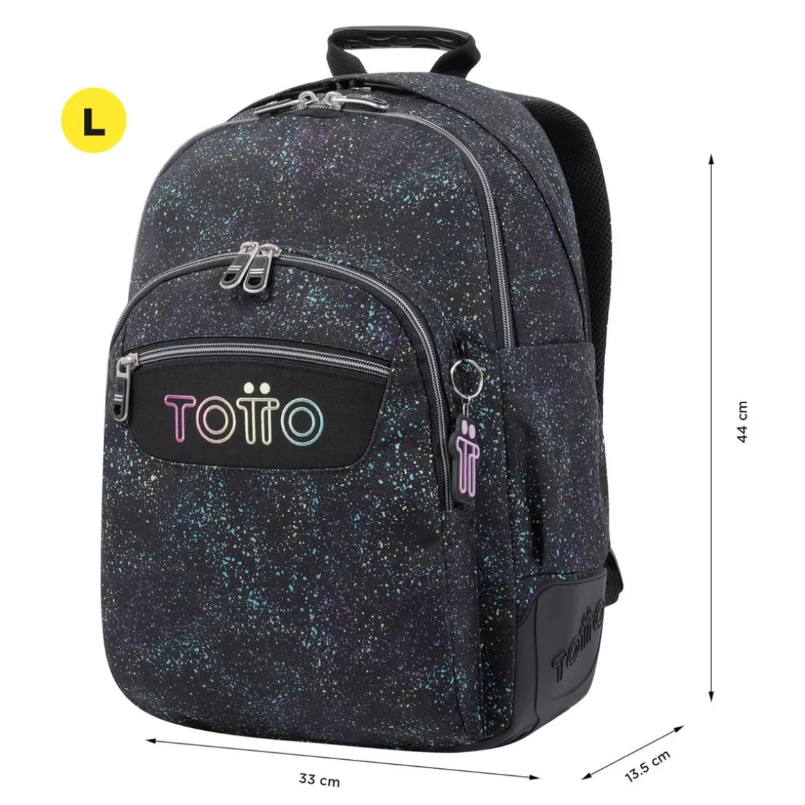 Totto - Mochila escolar salpicado color Crayoles