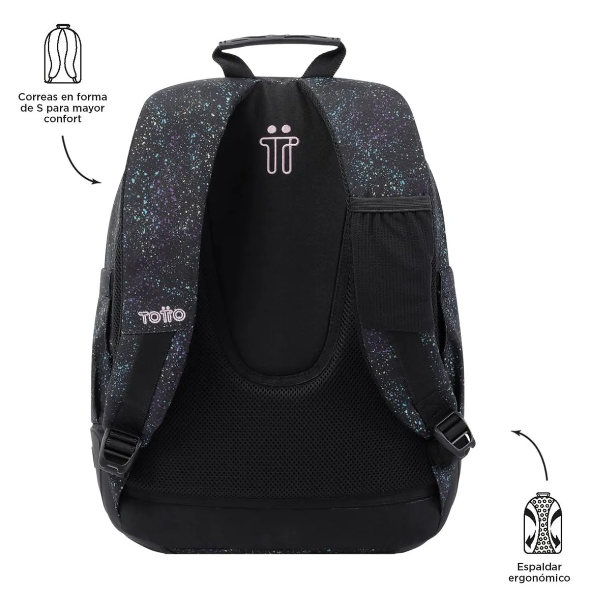 Totto - Mochila escolar salpicado color Crayoles