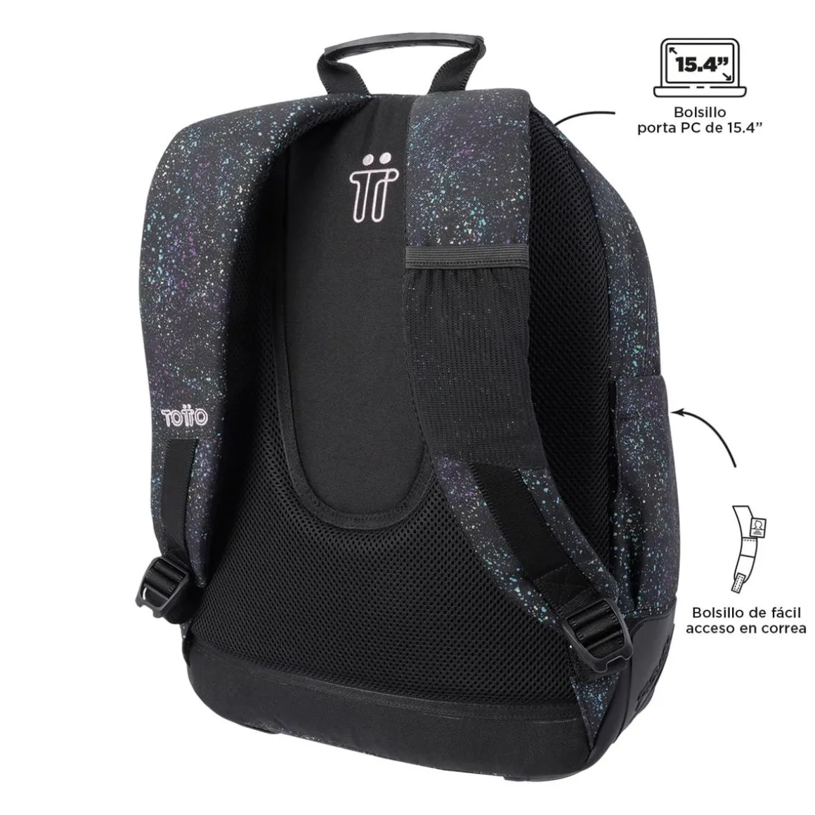 Totto - Mochila escolar salpicado color Crayoles