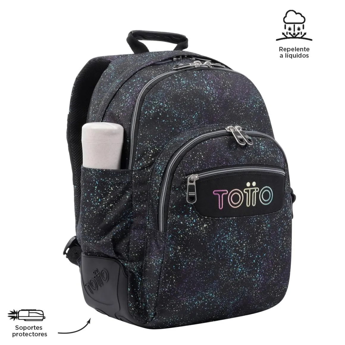 Totto - Mochila escolar salpicado color Crayoles
