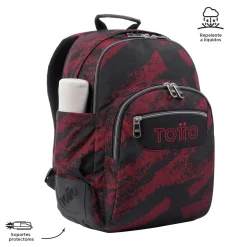 Totto - Mochila escolar tiza roja Crayoles
