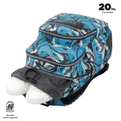 Totto - Mochila escolar tiburones Crayoles