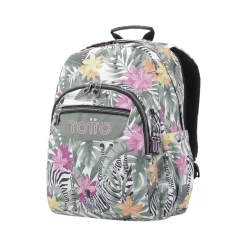 Totto - Mochila escolar tropical cebras Acuarela