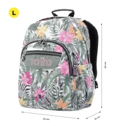 Totto - Mochila escolar tropical cebras Acuarela