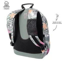 Totto - Mochila escolar tropical cebras Acuarela
