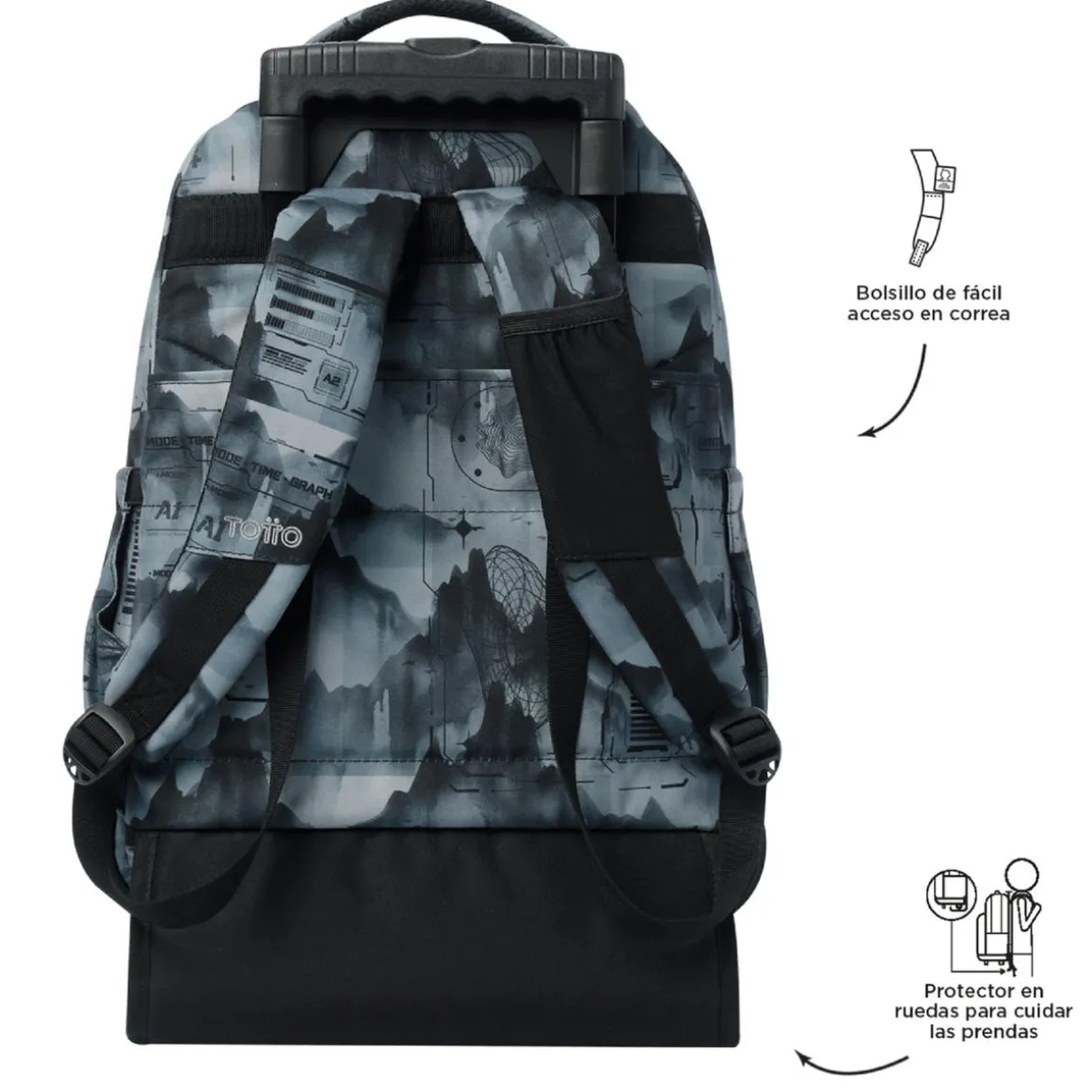 Totto - Mochila Renglones con ruedas - Digital Hill