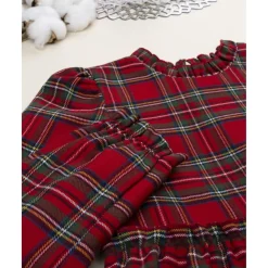 Vestido niña tartán rojo con cremallera trasera