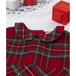 Vestido niña tartán rojo con culotte a juego
