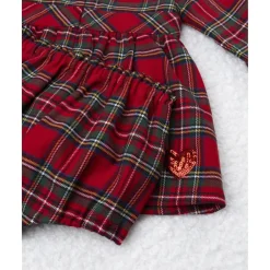 Vestido niña tartán rojo con culotte a juego