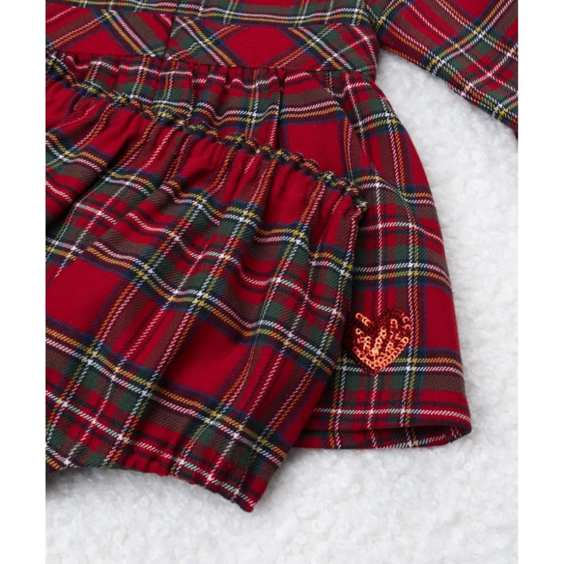 Vestido niña tartán rojo con culotte a juego